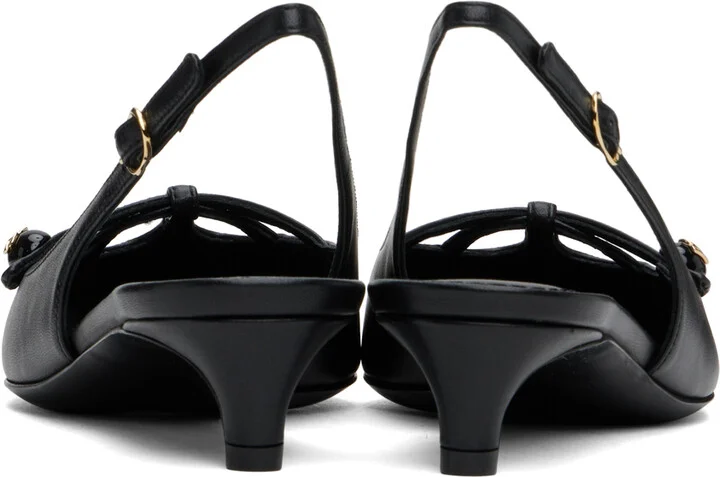Dolce&Gabbana Black Mun Nappa Leather Heels - Image 2