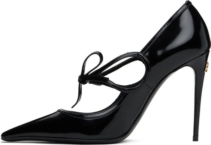 Dolce&Gabbana Black Mun Polished Calfskin Pumps - Image 3