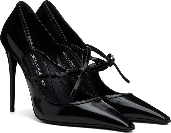 Dolce&Gabbana Black Mun Polished Calfskin Pumps - Image 4