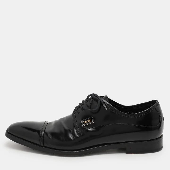 Dolce & Gabbana Black Patent Leather Oxfords Size 41