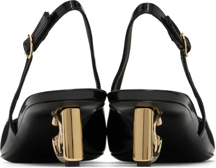 Dolce&Gabbana Black Patent Leather Slingback Heels - Image 2