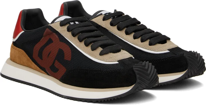 Dolce&Gabbana Black & Red 'DG' Cushion Sneakers - Image 4