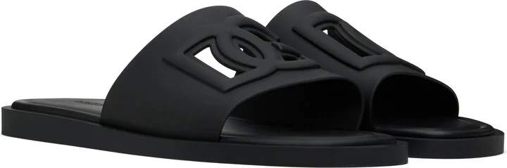 Dolce&Gabbana Black Rubber Beachwear Pool Slides - Image 4