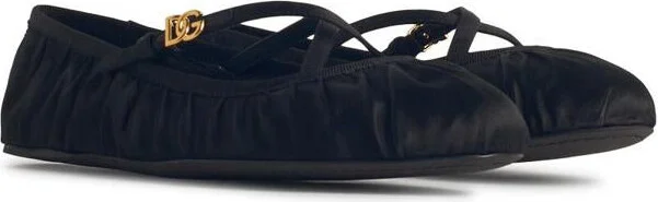 Dolce & Gabbana Black Satin Ballet Flats - Image 2
