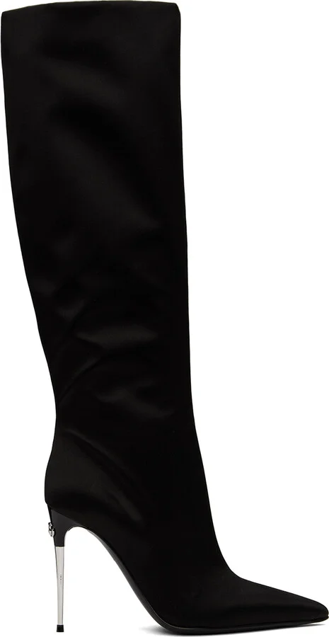 Dolce&Gabbana Black Satin Tall Boots