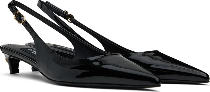 Dolce&Gabbana Black Slingback Heels - Image 4