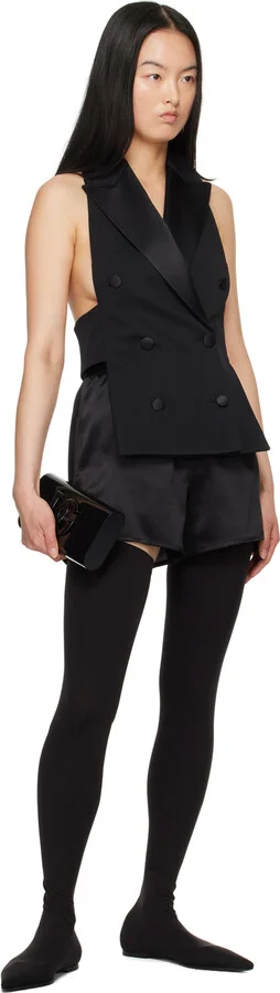 Dolce&Gabbana Black Stretch Jersey Thigh-High Boots - Image 5