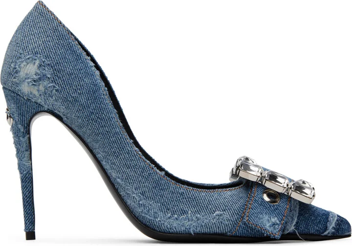 Dolce&Gabbana Blue Patchwork Denim Heels