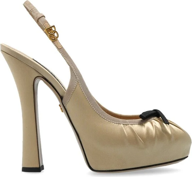 Dolce & Gabbana Bow Detailed Satin Pumps