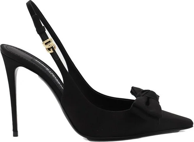 Dolce & Gabbana Bow Detailed Satin Slingbacks
