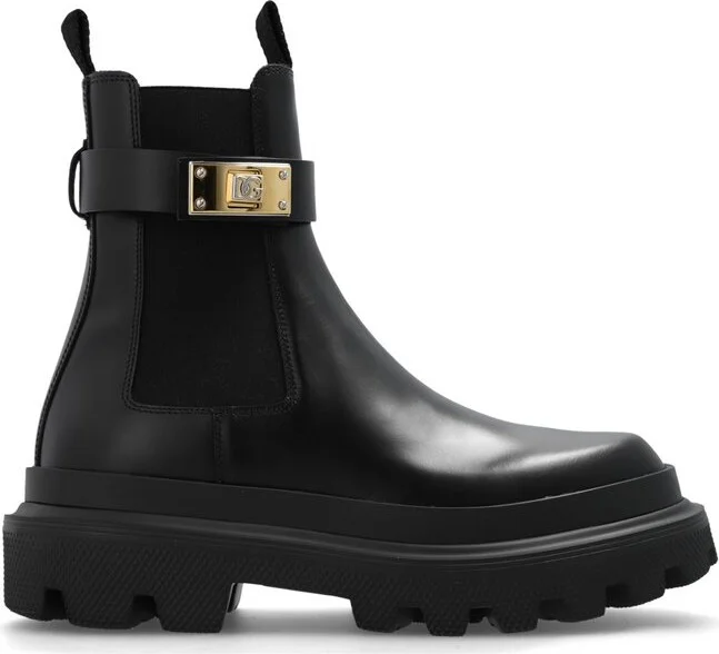 Dolce & Gabbana Branded Strap Ankle Boots