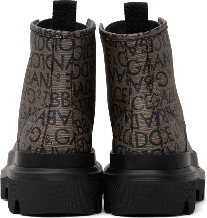 Dolce&Gabbana Brown & Black Logo Boots - Image 2