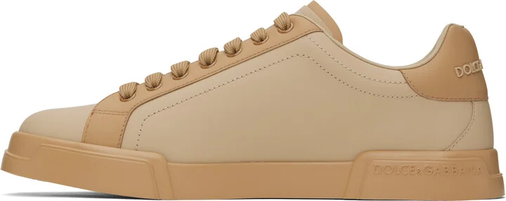 Dolce&Gabbana Brown Calfskin Nappa Portofino Sneakers - Image 3