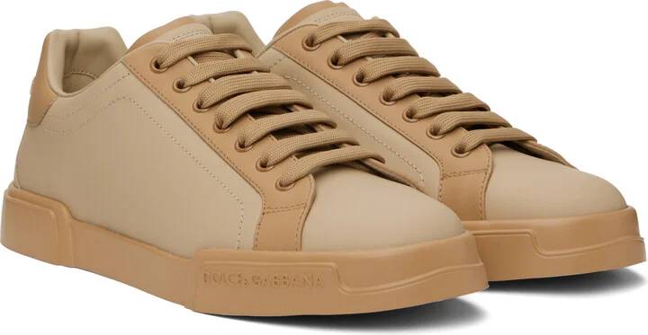 Dolce&Gabbana Brown Calfskin Nappa Portofino Sneakers - Image 4