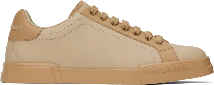 Dolce&Gabbana Brown Calfskin Nappa Portofino Sneakers