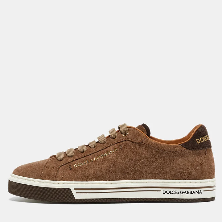 Dolce & Gabbana Brown Suede Low Top Sneakers Size 39