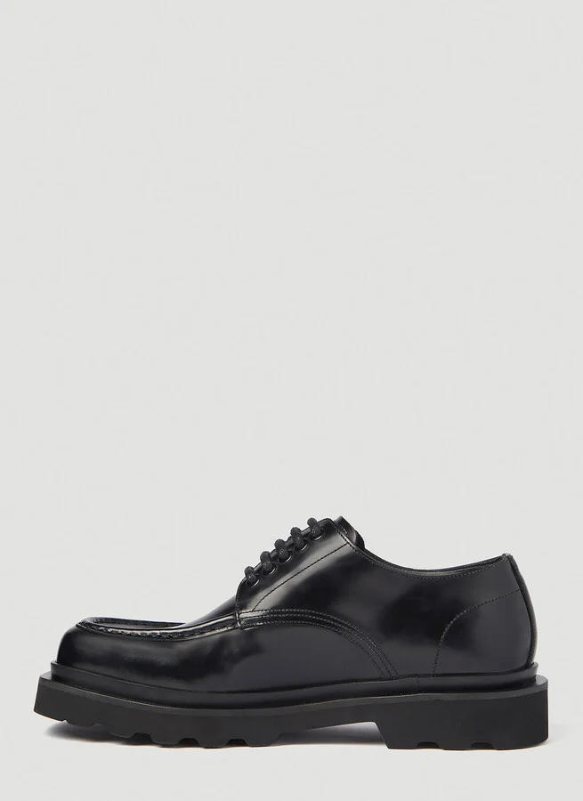 Dolce & Gabbana Brushed Leather Derby Shoes - Man Lace Ups Black Eu - 43 - Image 3