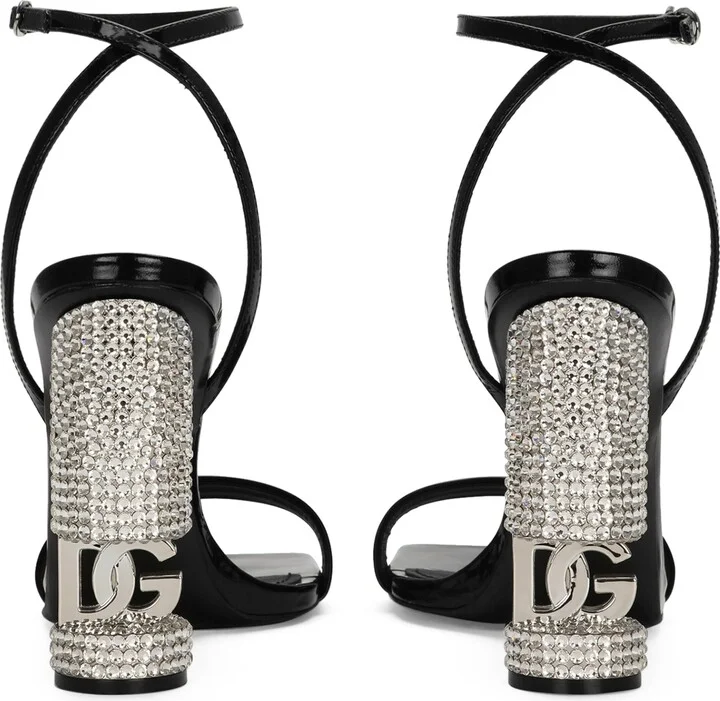 Dolce & Gabbana Calfskin Embellished Heeled Sandals 105 - Image 2