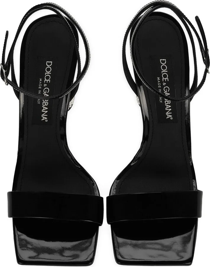Dolce & Gabbana Calfskin Embellished Heeled Sandals 105 - Image 3