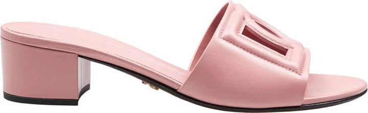 Dolce & Gabbana Calfskin Mule With Dg Logo
