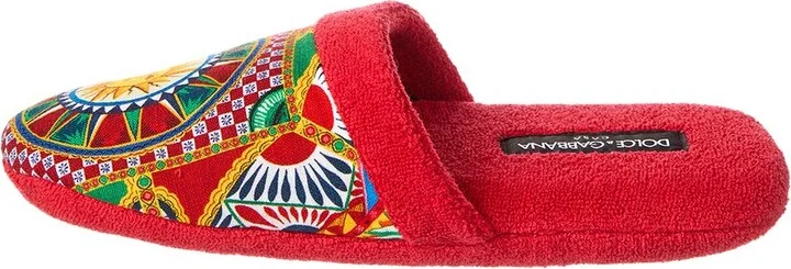 Dolce & Gabbana Carretto Siciliano-Print Terry Slippers - Image 2