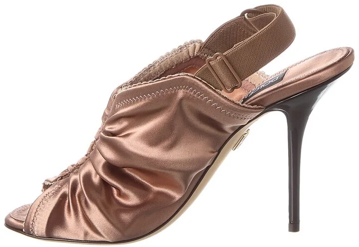 Dolce & Gabbana Corset Satin Slingback Sandal - Image 2
