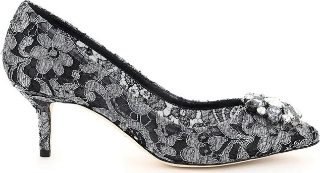 Dolce & Gabbana Crystal-Embellished Lace Pumps