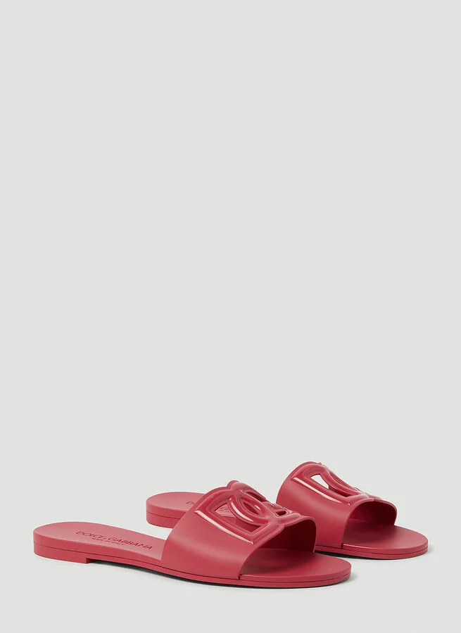 Dolce & Gabbana Cut Out Logo Slides - Woman Sandals Pink Eu - 36 - Image 2