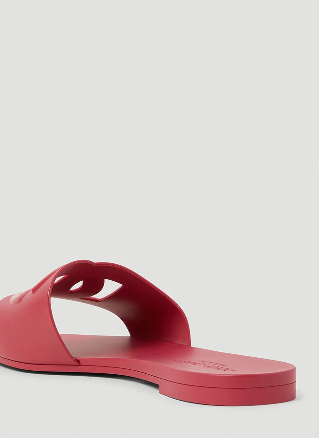 Dolce & Gabbana Cut Out Logo Slides - Woman Sandals Pink Eu - 36 - Image 5