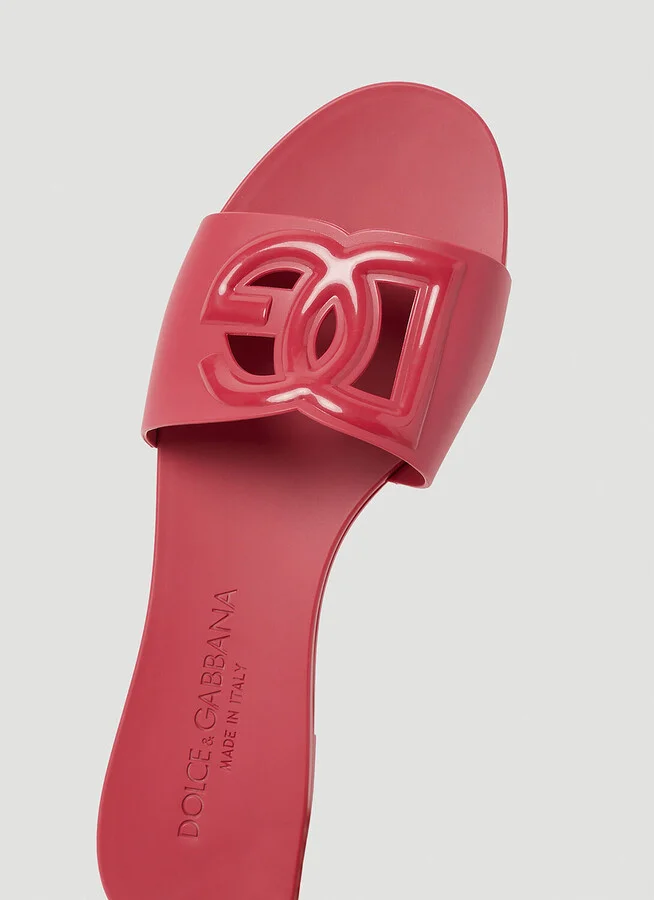 Dolce & Gabbana Cut Out Logo Slides - Woman Sandals Pink Eu - 36 - Image 6