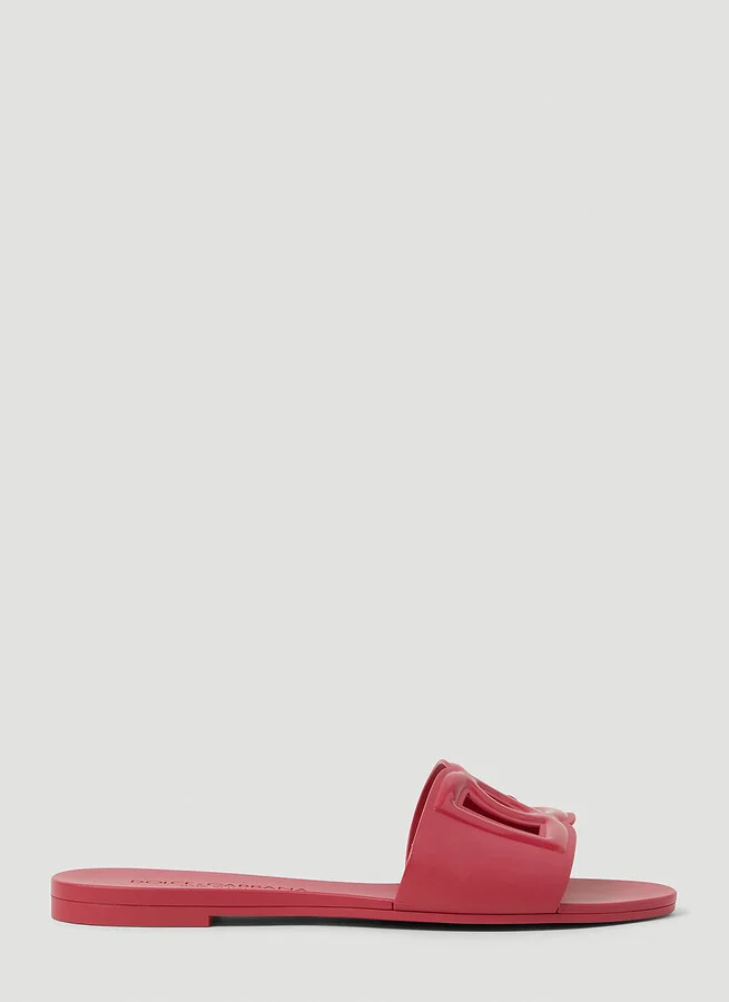 Dolce & Gabbana Cut Out Logo Slides - Woman Sandals Pink Eu - 36
