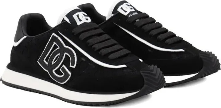 Dolce & Gabbana Dg Cushion Lace-Detailed Suede Sneakers Shoes - Image 2