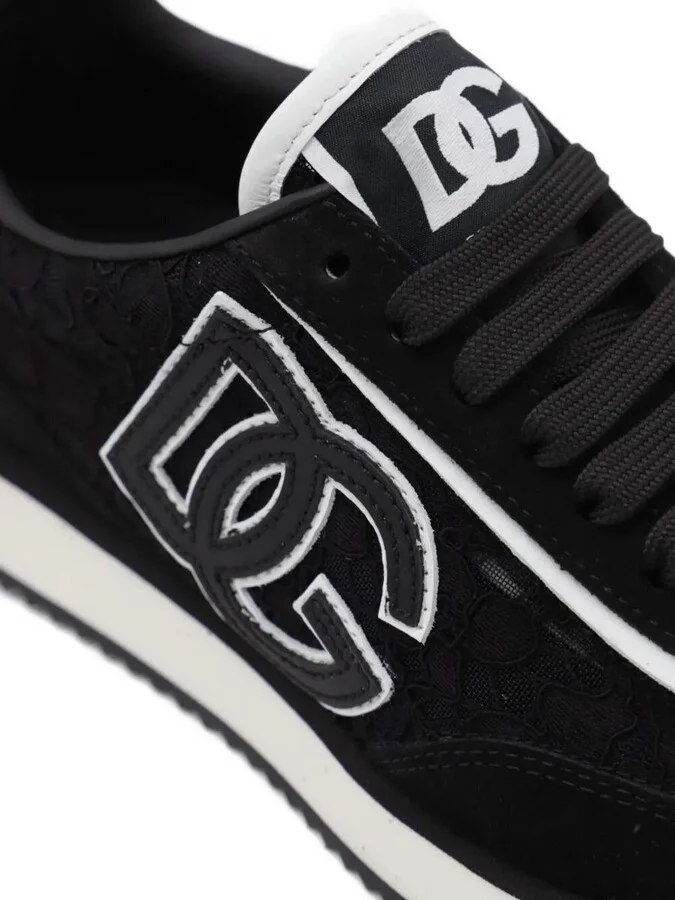 Dolce & Gabbana Dg Cushion Lace-Detailed Suede Sneakers Shoes - Image 4