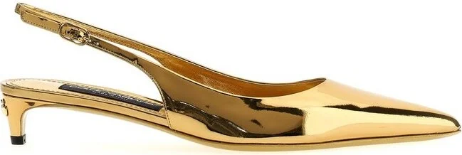 Dolce & Gabbana DG Logo Detailed Pointed Toe Slingbacks