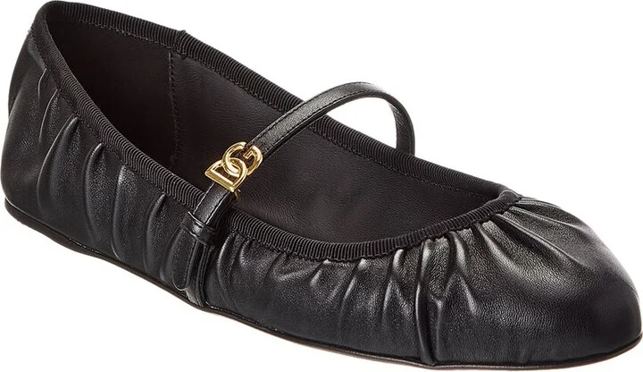 Dolce & Gabbana Dg Logo Leather Flat