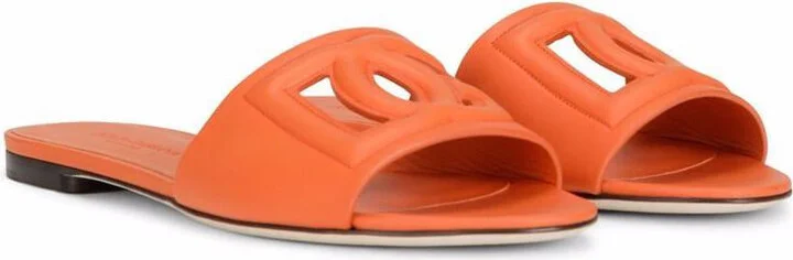 Dolce & Gabbana Dg Logo Leather Flat Sandals - Image 4