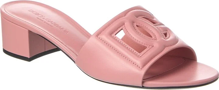 Dolce & Gabbana Dg Logo Leather Mule