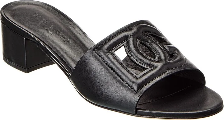 Dolce & Gabbana Dg Logo Leather Sandal