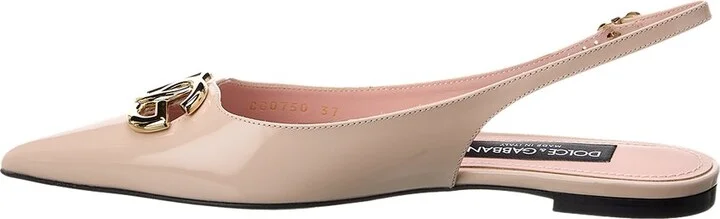 Dolce & Gabbana Dg Logo Leather Slingback Flat - Image 2