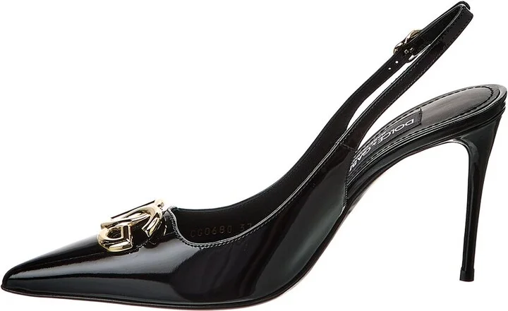Dolce & Gabbana Dg Logo Leather Slingback Pump - Image 2