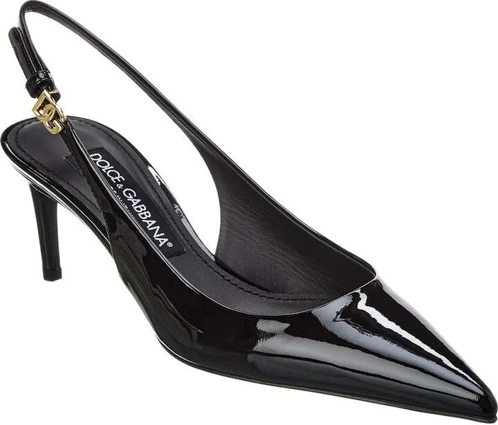 Dolce & Gabbana Dg Logo Leather Slingback Pump