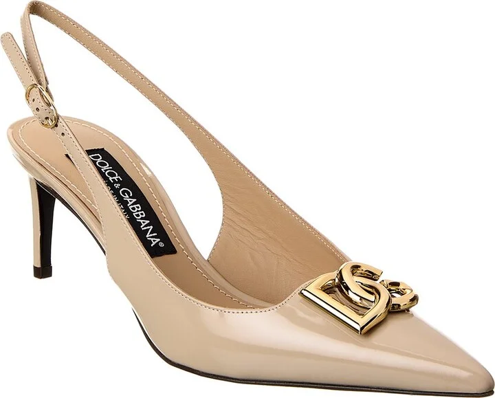 Dolce & Gabbana Dg Logo Leather Slingback Pump