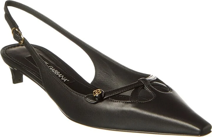 Dolce & Gabbana DG Logo Leather Slingback Pump