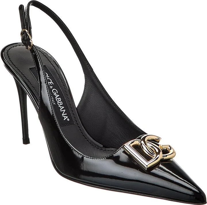 Dolce & Gabbana Dg Logo Leather Slingback Pump
