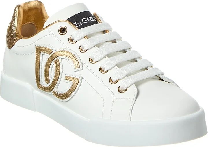 Dolce & Gabbana Dg Logo Patch Leather Sneaker