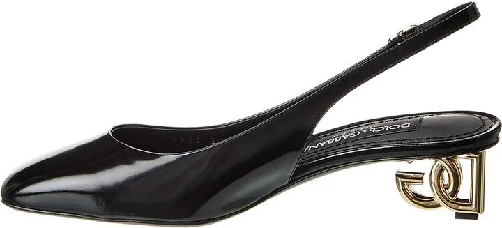 Dolce & Gabbana Dg Logo Patent Slingback Pump - Image 2