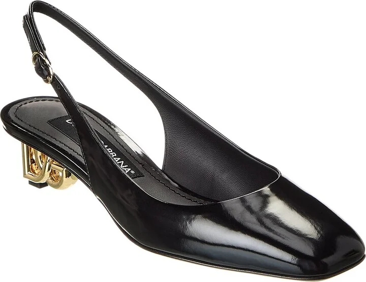 Dolce & Gabbana Dg Logo Patent Slingback Pump