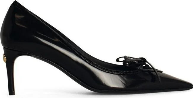 Dolce & Gabbana DG Logo Plaque Bow Detailed Pumps