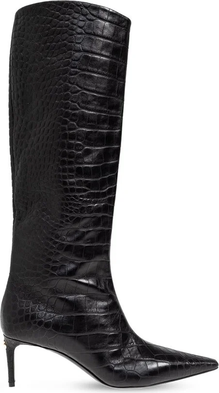 Dolce & Gabbana DG Logo Plaque Embossed Boots