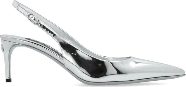 Dolce & Gabbana DG Logo Plaque Slingback Pumps